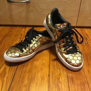 Metallic gold Puna sneakers